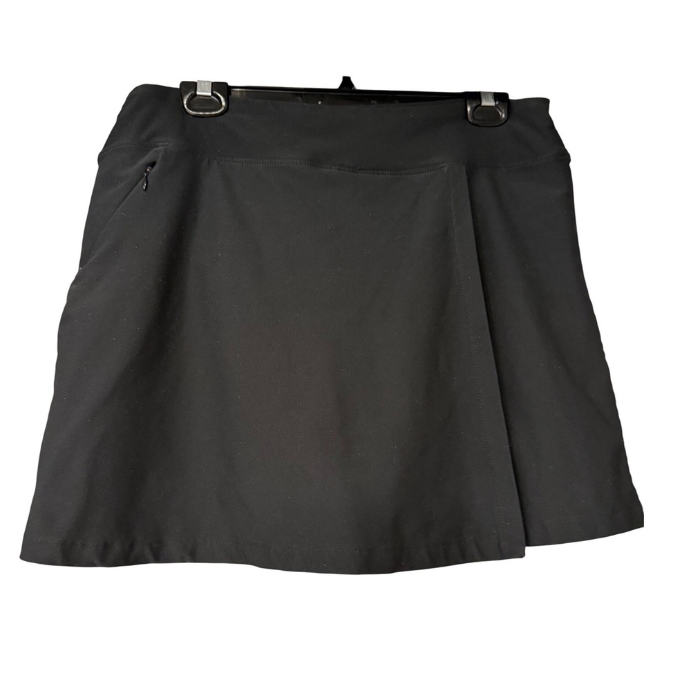 L.L.Bean Womens Medium Black‎ Active Skort Built-in Shorts